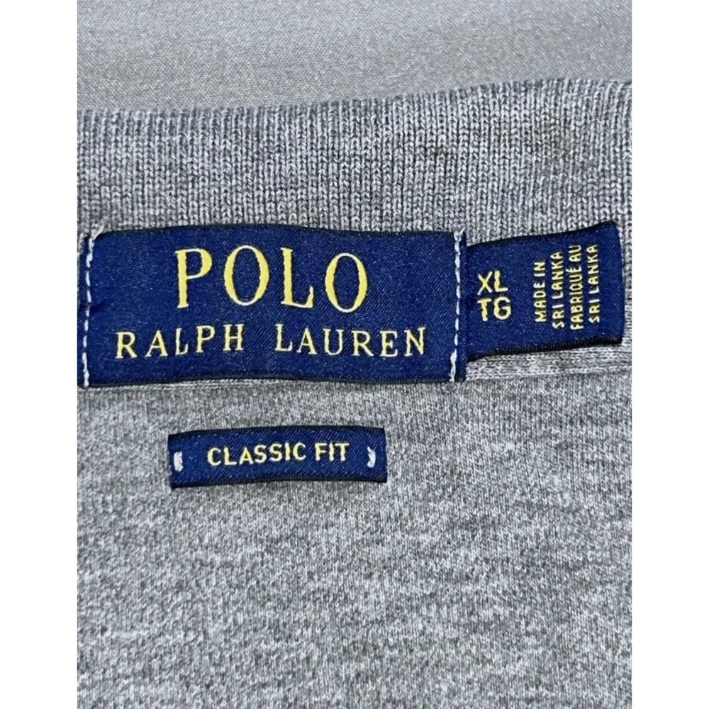 Polo Ralph Lauren Polo Shirt Mens XL Gray Solid Cotton Knit Pony Logo Casual